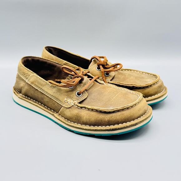 Ariat Shoes Womens 8 Brown Hilo Boat Cruiser Castaway Slip On Moc Toe Casual - Picture 2 of 12